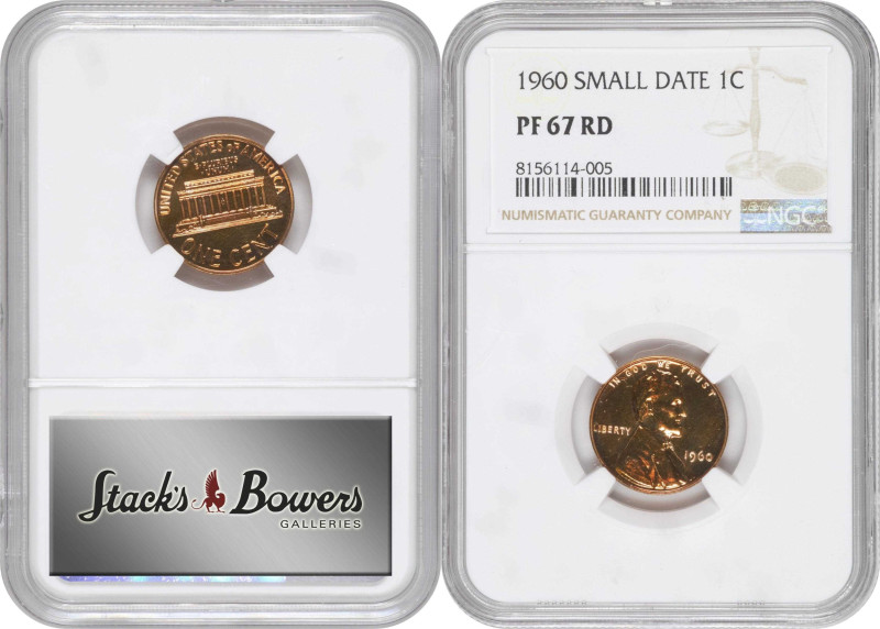 Lot of (9) 1960 Lincoln Cents. Small Date. Proof-67 RD (NGC).
PCGS# 3392. NGC I...