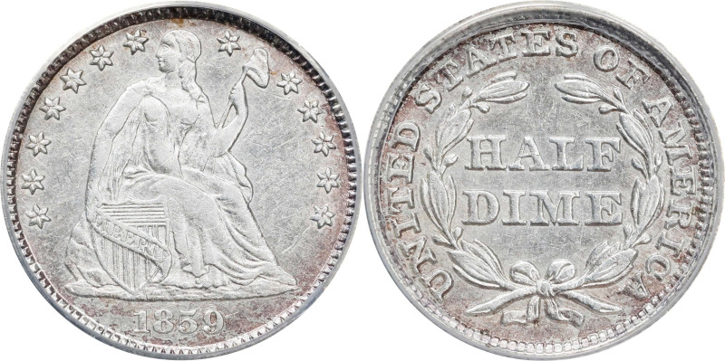 1859-O Liberty Seated Half Dime. EF-45 Details--Cleaned (ANACS).
PCGS# 4370. NG...