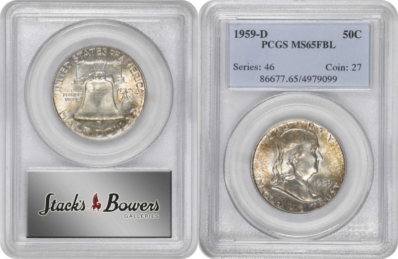 Lot of (4) Franklin Half Dollars. MS-65 FBL (PCGS).
Included are: 1948; 1953-D;...