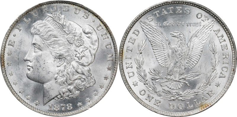 1878 Morgan Silver Dollar. 8 Tailfeathers. Unc Details--Cleaned (PCGS).
PCGS# 7...