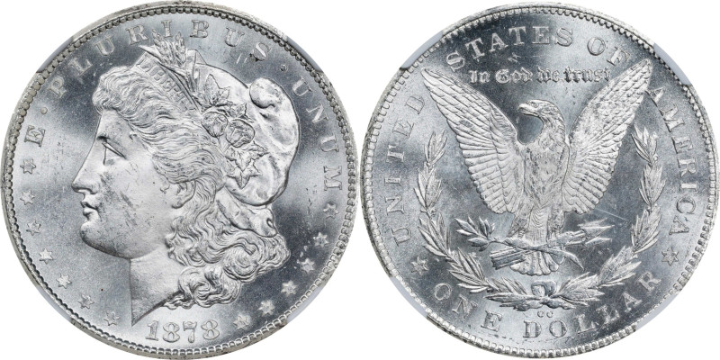 1878-CC Morgan Silver Dollar. MS-63 (NGC).
PCGS# 7080. NGC ID: 253M.