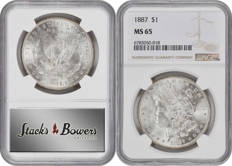 Lot of (9) 1887 Morgan Silver Dollars. MS-65 (NGC).
PCGS# 7172. NGC ID: 254Y.