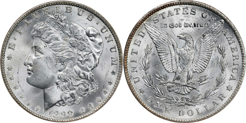 1898-O Morgan Silver Dollar. MS-65 (NGC).
PCGS# 7254. NGC ID: 2569.