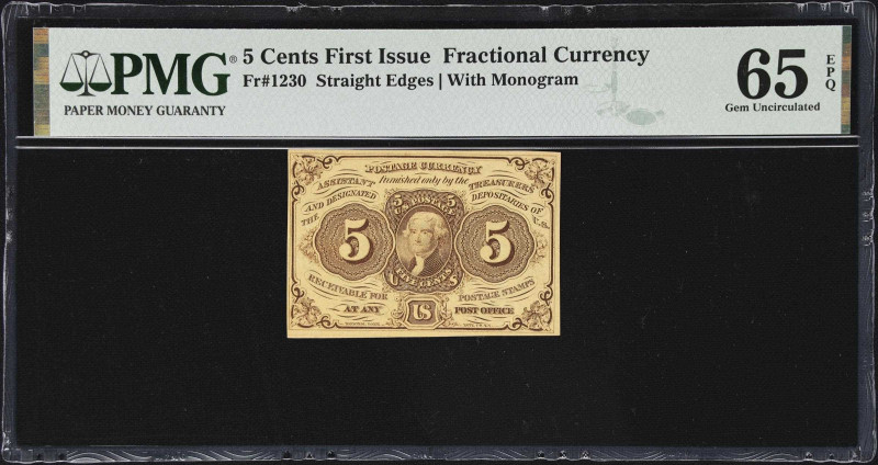 Fr. 1230. 5 Cents. First Issue. PMG Gem Uncirculated 65 EPQ.
Spared a life of c...