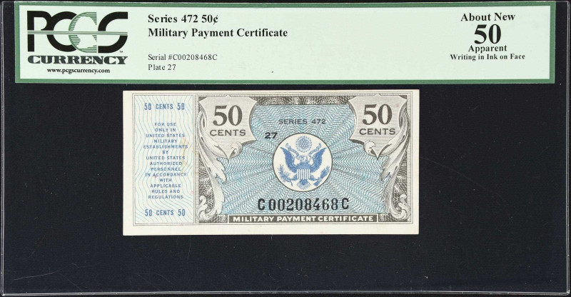 Lot of (2) Military Payment Certificates. Series 472. 50 Cents & $1. PCGS Curren...