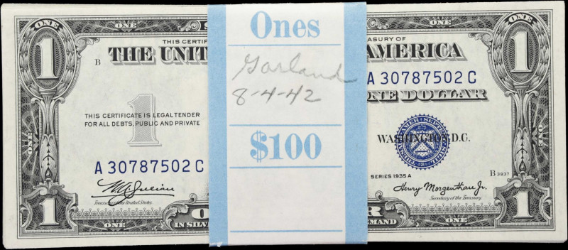 Partial Pack of (99) Fr. 1608. 1935A $1 Silver Certificates. Choice Uncirculated...