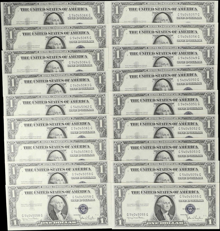 Lot of (18) Fr. 1613N. 1935D $1 Silver Certificates. Choice Uncirculated to Gem ...