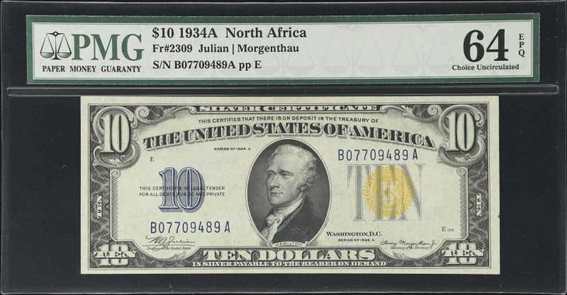 Fr. 2309. 1934A $10 North Africa Emergency Note. PMG Choice Uncirculated 64 EPQ....