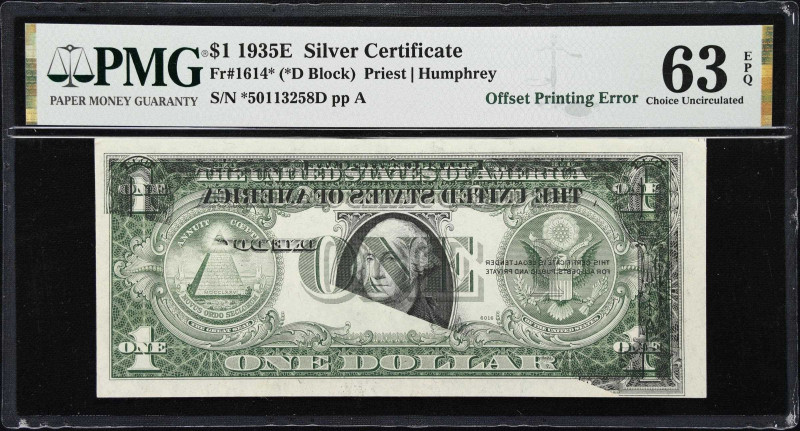 Fr. 1614*. 1935E $1 Silver Certificate Star Note. PMG Choice Uncirculated 63 EPQ...