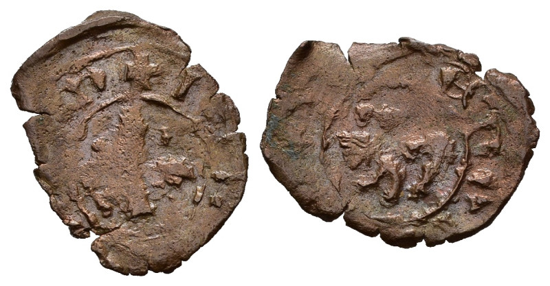 CIPRO. Giano o Giovanni II ? (1398-1458). Carzia. AE (g 0,68). Croce. R/ Leone r...