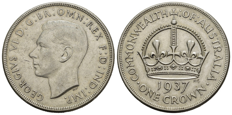 AUSTRALIA. Giorgio VI (1936-1952). 1 Crown 1937. AR (g 28,28). Emessa per l'Inco...