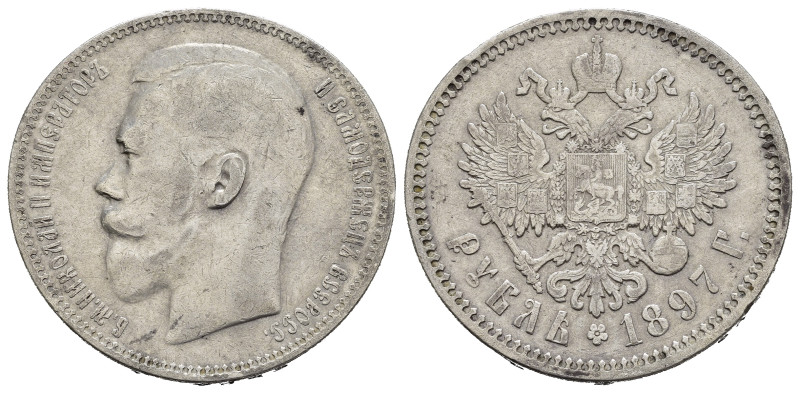 RUSSIA. Nicola II (1894-1917). 1 Rublo 1897. S. Pietroburgo. AR (g 19,92). Testa...