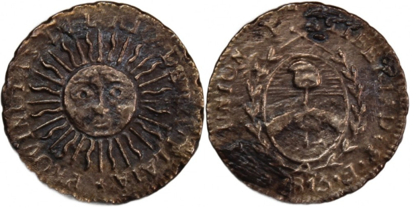 Argentina 1/2 Sol 1815 F 
 Argentina 1/2 Sol 1815 F Silver KM#1.2 Rio De la Pla...
