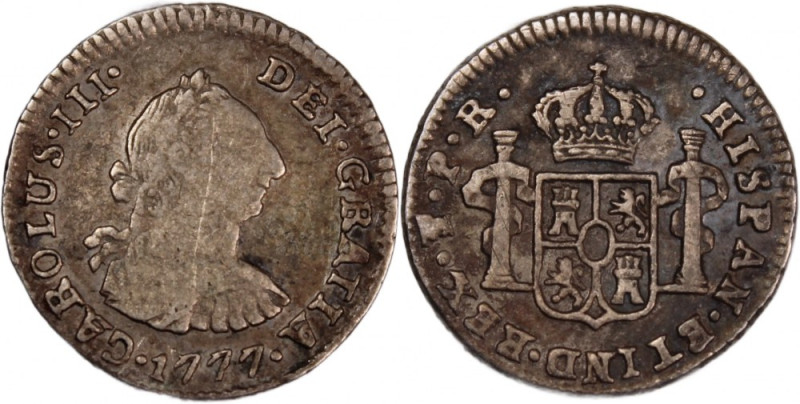 Bolivia Potosi 1/2 Real 1777 PR 
 Bolivia Potosi 1/2 Real 1777 PR Silver KM#51&...