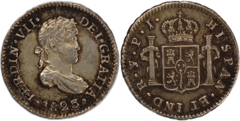 Bolivia 1/2 Real 1823 PJ 
 Bolivia 1/2 Real 1823 PJ Bolivia 1/2 Real 1823 PJ Fe...