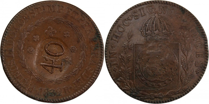 Brazil 40 Reis 1835 on 80 Reis 1832 R (Counterstamped) 
 Brazil 40 Reis 1835 on...