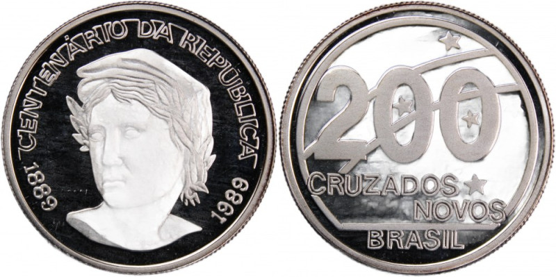 Brazil 200 Cruzados Novos 1989 
 Brazil 200 Cruzados Novos 1989 Brazil 200 Cruz...