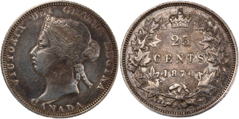 Canada 25 Cents 1870 
 Canada 25 Cents 1870 Canada 25 Cents 1870 London Mint Vi...