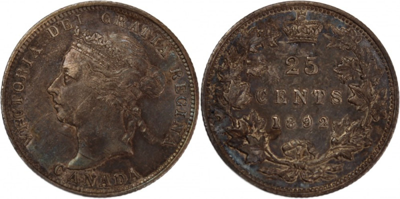 Canada 25 Cents 1892 
 Canada 25 Cents 1892 Canada 25 Cents 1892 London Mint Vi...