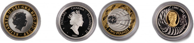 Canada 5 Dollars 2001 & Great Britain 2 Pounds 2001 (Lot of 2 Coins) 
 Canada 5...