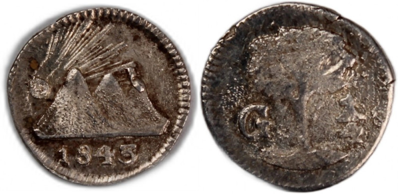 Central American Republic 1/4 Real 1843 
 Central American Republic 1/4 Real 18...