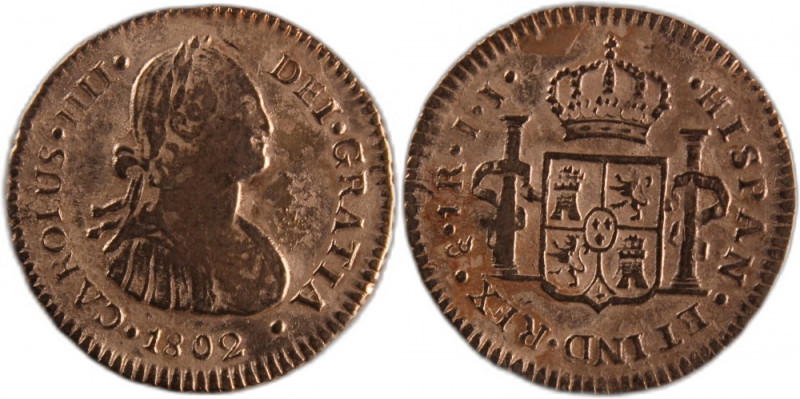 Chile 1 Real 1802 
 Chile 1 Real 1802 Chile 1 Real 1802 Charles IV Silver KM#58...