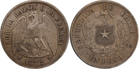 Chile 1 Peso 1872 So 
 Chile 1 Peso 1872 So Chile 1 Peso 1872 So Santiago Mint Republic Silver KM#142.1 ⇅

Grade: XF