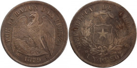 Chile 1 Peso 1879 
 Chile 1 Peso 1879 Silver KM#142

Grade: XF
