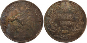Chile 1 Peso 1895 So 
 Chile 1 Peso 1895 So Silver KM#152.1 
Grade: XF