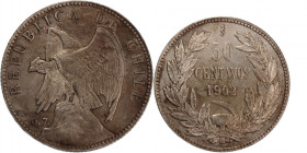 Chile 50 Centavos 1902 
 Chile 50 Centavos 1902 Chile 50 Centavos 1902 Silver KM#160

Grade: AU
