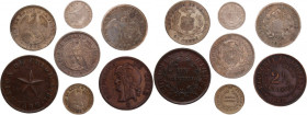 Chile 1853-1913 (Lot of 7 Coins) 
 Chile 1853-1913 (Lot of 7 Coins) Silver/Copper 20 centavos 1862/1874/1880 1/2 Decimo 1879 5 centavos 1913 2 1/2 ce...
