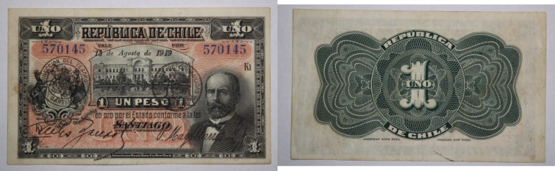 Chile 1 Peso 1919 
 Chile 1 Peso 1919 
Grade: XF