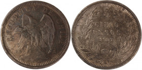 Chile 5 Pesos 1927 
 Chile 5 Pesos 1927 Chile 5 Pesos 1927 Silver KM#173

Grade: XF+