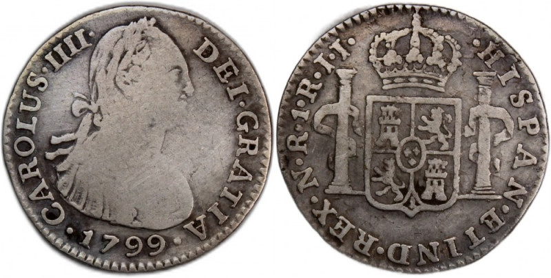 Colombia Nuevo Reino 1 Real 1799 JJ 
 Colombia Nuevo Reino 1 Real 1799 JJ Colom...