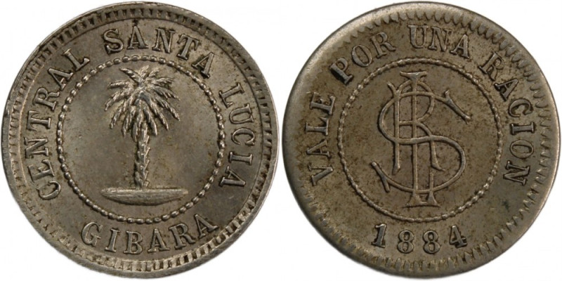 Cuba 1 Ration Token 1884 
 Cuba 1 Ration Token 1884 Cuba 1 Ration Token 1884 Gi...