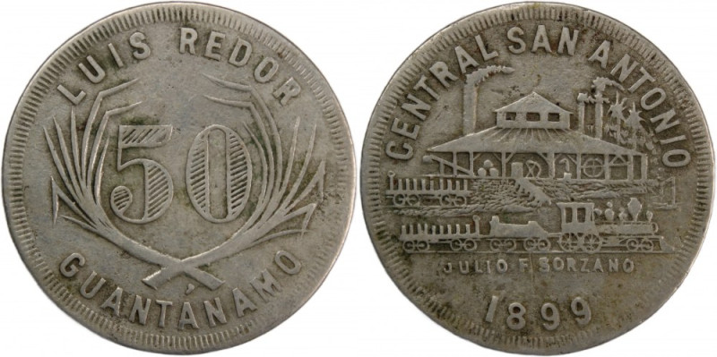 Cuba 50 Centavos 1899 (Token) 
 Cuba 50 Centavos 1899 (Token) Cuba 50 Centavos ...