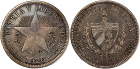 Cuba 40 Centavos 1920 
 Cuba 40 Centavos 1920 Cuba 40 Centavos 1920 Silver KM#14

Grade: VF+