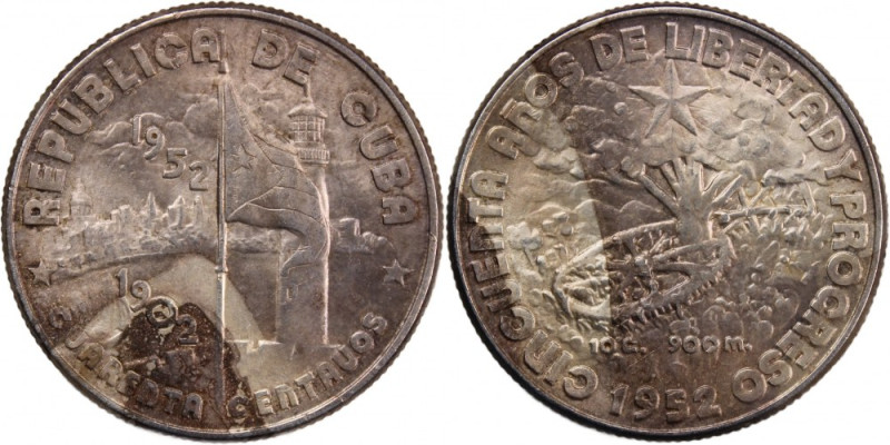 Cuba 40 Centavos 1952 
 Cuba 40 Centavos 1952 Cuba 40 Centavos 1952&nbsp;50th A...