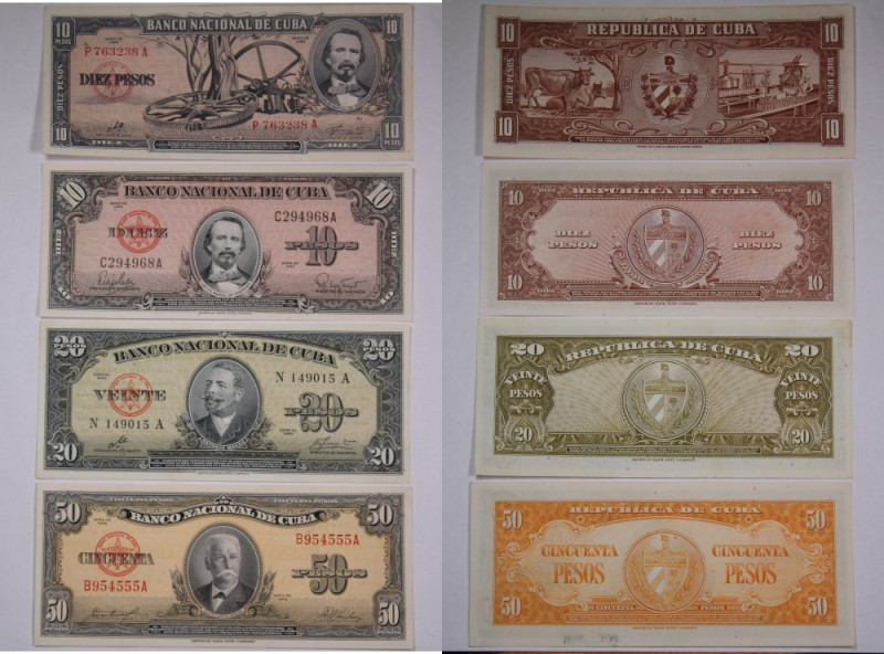 Cuba Lot of 4 Banknotes 1958-60 
 Cuba Lot of 4 Banknotes 1958-60 Paper Money 5...
