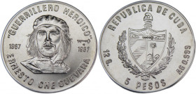 Cuba 5 Peso 1987
Cuba 5 Peso 1987 Silver KM#159 Ernesto Che Guevara Mintage: 5000 Pcs
Grade: UNC
