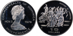 Dominica 10 Dollars 1978 
 Dominica 10 Dollars 1978 Dominica 10 Dollars 1978 Elizabeth II Independence - History of Carnival Mintage:2000 Pcs Silver ...
