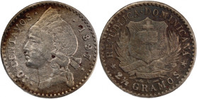Dominican Republic 10 Centavos 1897 A 
 Dominican Republic 10 Centavos 1897 A Dominican Republic 10 Centavos 1897 A Billon KM#13

Grade: VF+