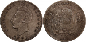 Ecuador 1 Sucre 1891 Lima 
 Ecuador 1 Sucre 1891 Lima Silver KM#53

Grade: XF