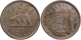 Greenland 25 Ore 1926 
 Greenland 25 Ore 1926 Copper-Nickel KM#5 
Grade: UNC