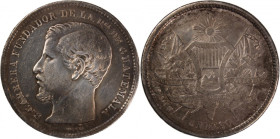 Guatemala 1 Peso 1870 R 
 Guatemala 1 Peso 1870 R Guatemala 1 Peso 1870 R Guatemala Mint Republic Mintage: 283,406 pcs Silver KM#190.1

Grade: AU