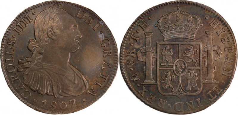 Mexico 8 Reales 1807 TH 
 Mexico 8 Reales 1807 TH Mexico Spanish Colonial 8 Rea...