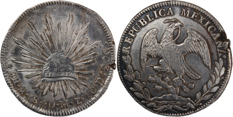 Mexico 8 Reales 1840 Mo-ML 
 Mexico 8 Reales 1840 Mo-ML Mexico 8 Reales 1840 Mo...