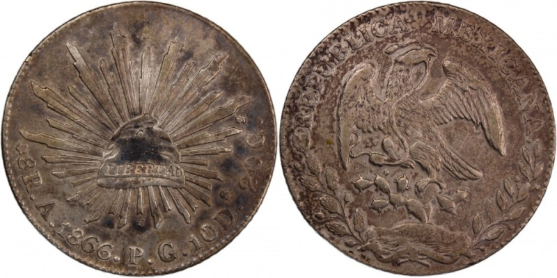 Mexico 8 Reales 1866 A PG
Mexico 8 Reales 1866 A PG Chinese Chopmark&nbsp; Silv...