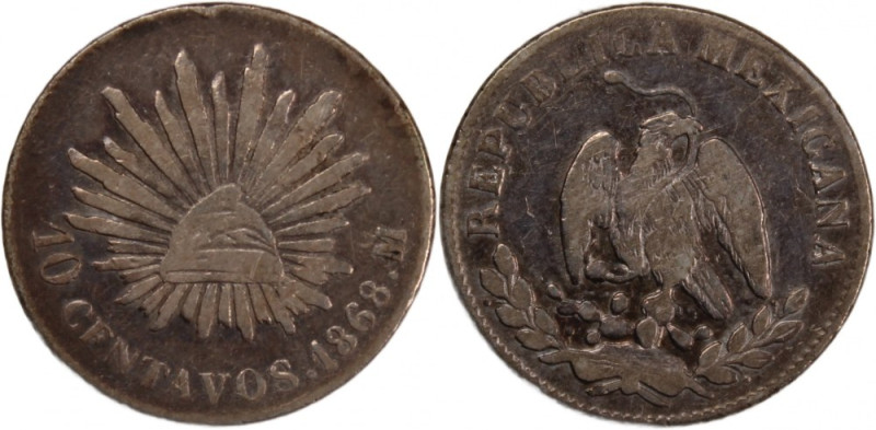 Mexico 10 Centavos 1868 Mo 
 Mexico 10 Centavos 1868 Mo Mexico 10 Centavos 1868...