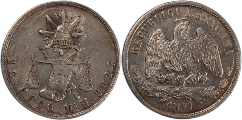 Mexico 1 Peso 'Balanza' 1871 Mo M 
 Mexico 1 Peso 'Balanza' 1871 Mo M Mexico 1 ...
